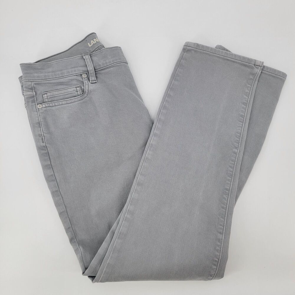 Lands End Womens 14 Light Gray Cotton Blend Straight Leg Jeans